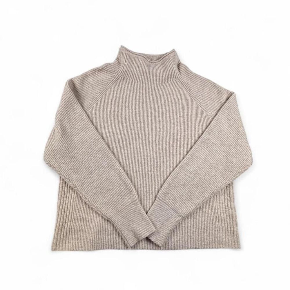 Thread & Supply Cream Ribbed Turtleneck Sweater Women's Size Large